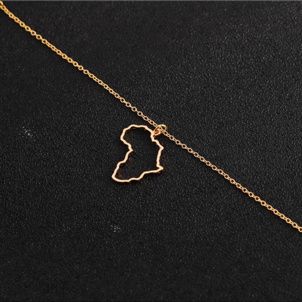 ⭕️Gold/Silver Hollow Africa Necklace